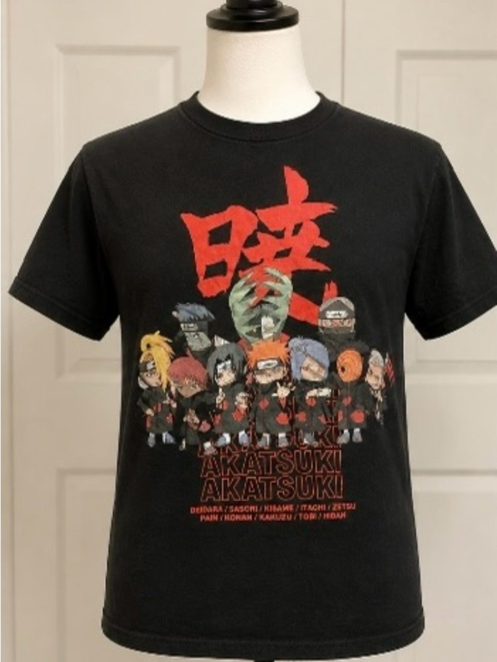 Naruto Shippuden Akatsuki Graphic T Shirt Youth Small Black Anime Tee
